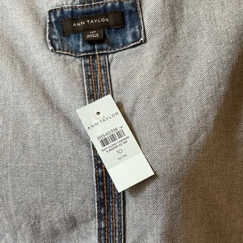 Ann Taylor Modern Denim Shirtdress / 10P Authentic Indigo NWT Orig 169 - Picture 4 of 8